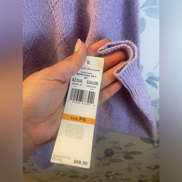 Alfred Dunner Women’s Casual Center Embroidery Sweater Purple Small Petite. New - Picture 5 of 7